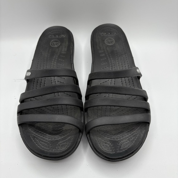 CROCS Black Women's Sandals size 11 regular - Picture 2 of 6